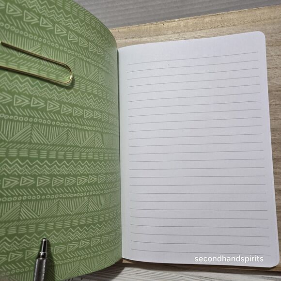 James Burke Notebook Journal Lined  7 x 10 in. Pink & Green W Pens And Holder - Picture 6 of 6